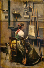 to the painting Jean-Baptiste-Camille Corot, The Artist's Studio, 1868 