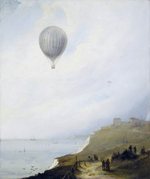 Edward William Cocks (b.c.1803), Balloon over Cliffs