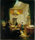 Louis Lang (German-American), Women's art class, ca 1868