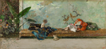 Fortuny Mariano (1838-74), Los hijos del pintor en el salón japonés, Fortuny y Marsal, 1874 