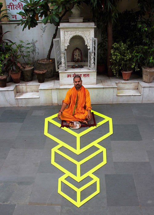 Aakash Nihalani, optical illusions with tape