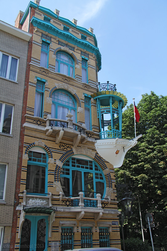 Art Nouveau-huis van Antwerpen, in de Schilderssctraat