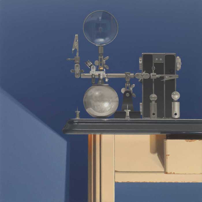 Harold Reddicliffe, Lighter, Lens, Camera and blue Wall