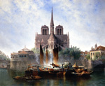 naar het schilderij van Edwin Deakin (Britisch-American), Notre Dame, Paris, 1893