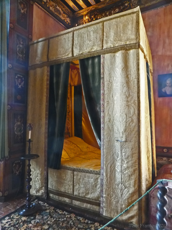 Interieur van het kasteel van Cormatin, slaapkamer