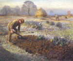 naar Art7D.be, Schilderij voor januari 2015 - week 1: Sir George Clausen, Een bevroren ochtend in maart, 1904 
