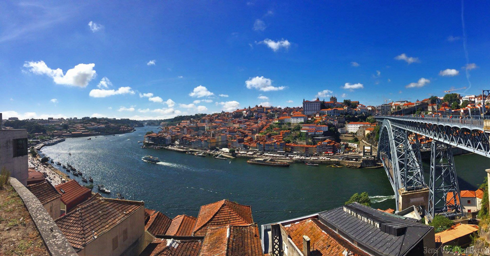 View towards Ribeira district along the Rio Douro, Porto 