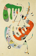 Wassily Kandinsky, Vert et rouge, 1940, mixed media on panel
