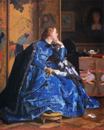 Alfred Stevens, The Duchess (The blue dress), c1880, oil on wood