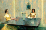 to panting Thomas Wilmer Dewing, A Reading