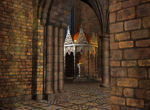 New digital painting by Johan Framhout: The Abbey's Treasure