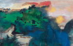 to Daquian Zhang (1899-1983), Spring dawns upon the colourful Hills